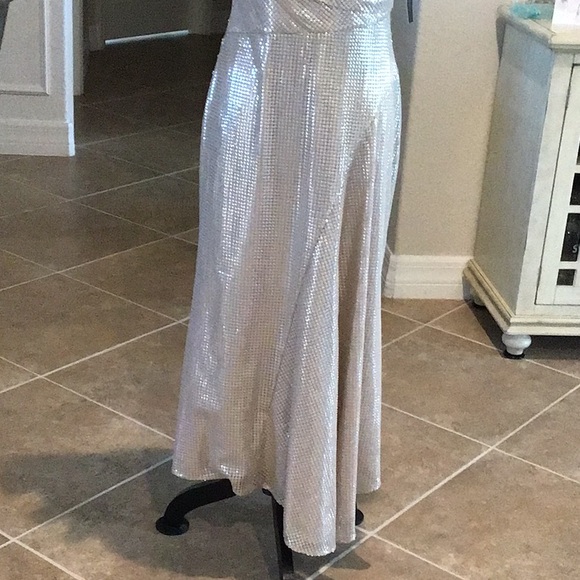 Shoshanna midnight Tessa dress, metallic, assymetric hem, size 6, NWT - Picture 7 of 14